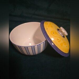 Preset Tense Mermaid Vegetable Bowl Hand Painted By Elizabeth Roache In Hungary
